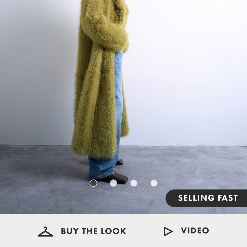 Topshop Olive Green Faux Fur Trench Coat - Picture 4 of 4